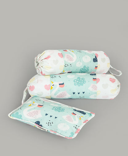 SWAN PRINT COT SET
