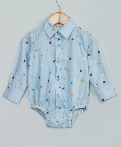 star print shirt onesie