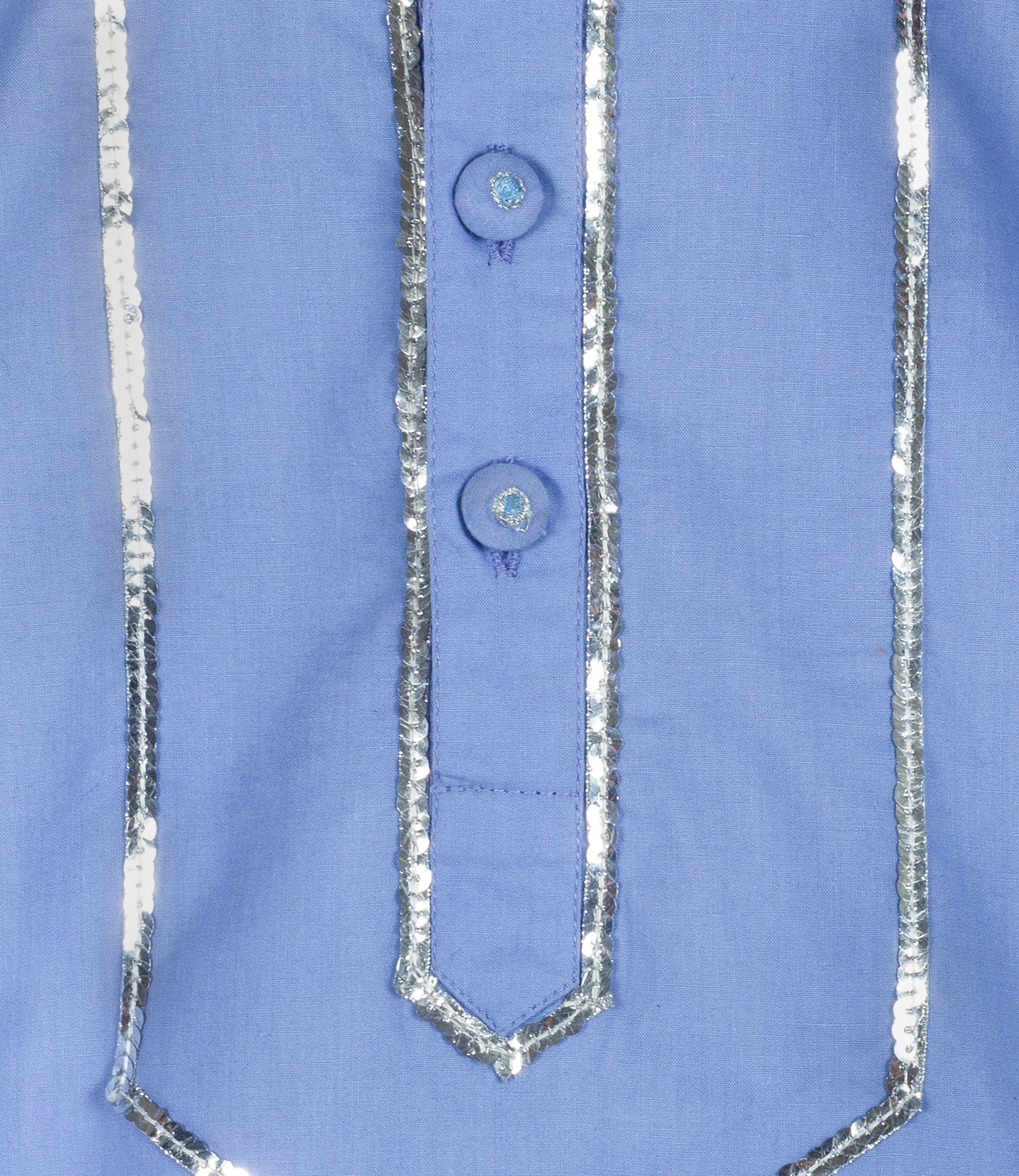 blue kurta set with sequinned yoke
