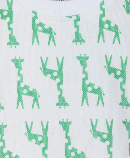 White and Green Giraffe print tracksuit