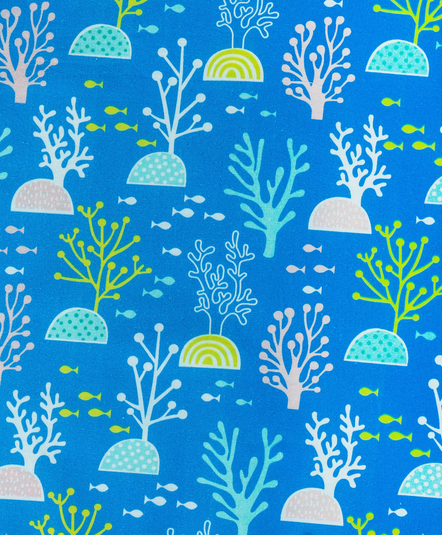 sea life print cot set with blue sea plant side print