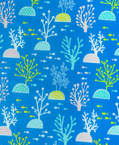 starfish and anchor print cot set with sea plant side print