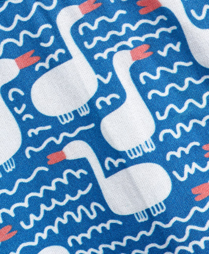 ducks and waves print dress
