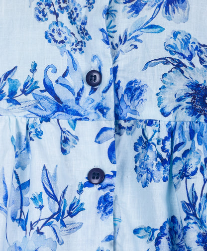 Blue floral print top