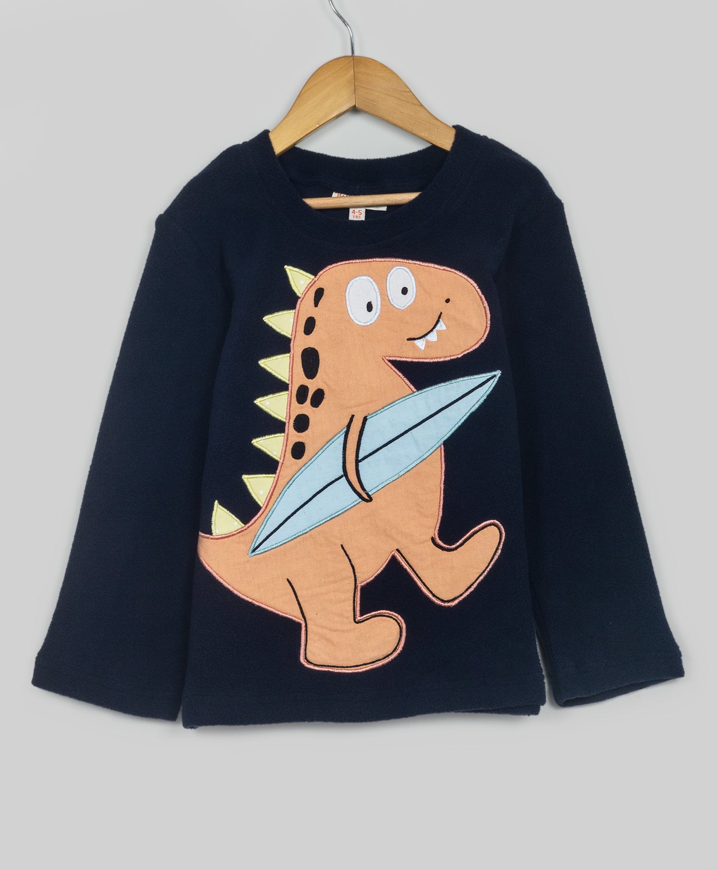 Navy Dino patchwork fleece set