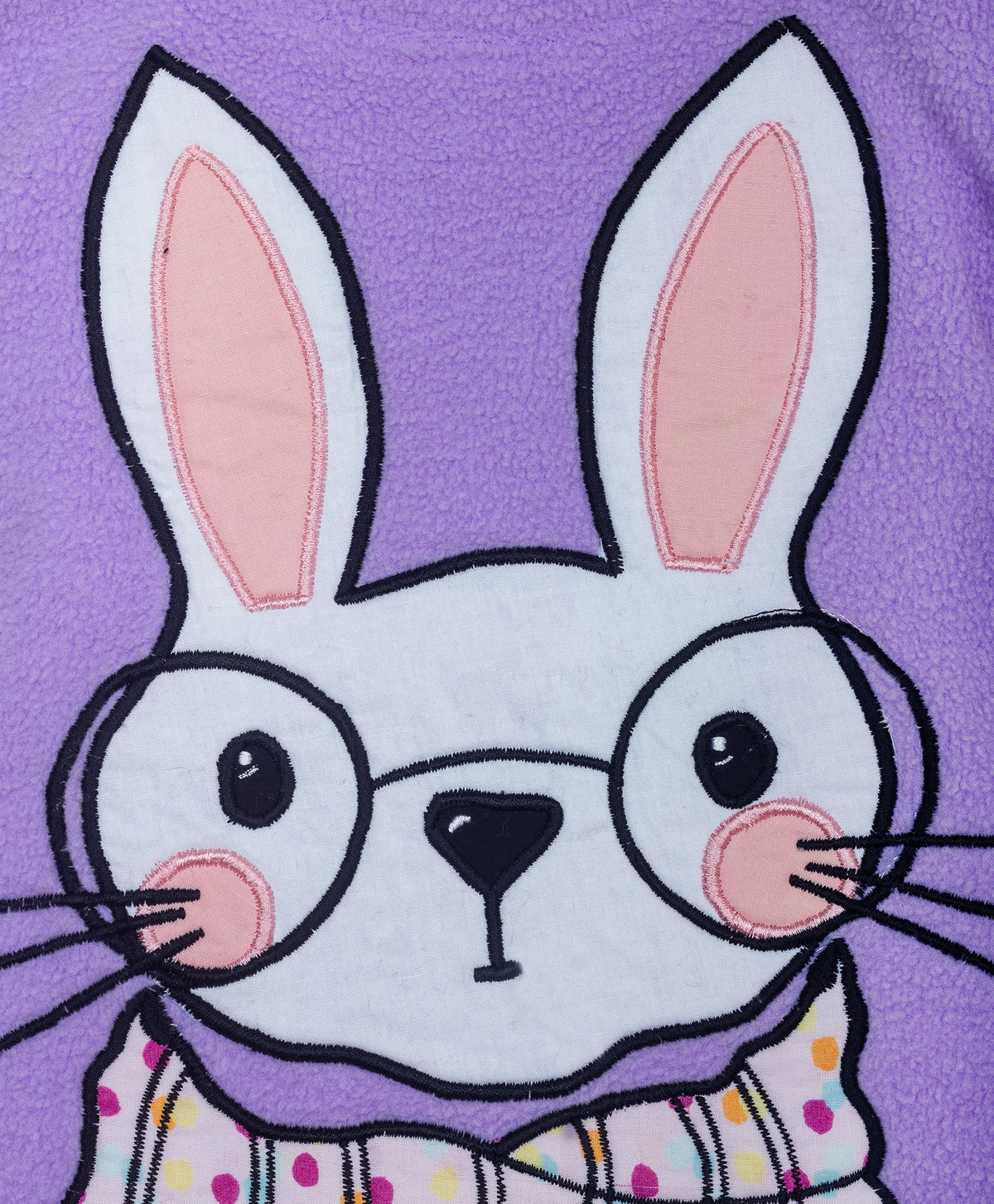 Rabbit patchwork lilac fleece set
