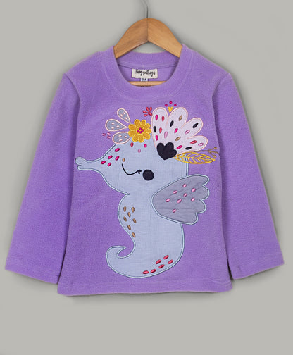 Seahorse patchwork fleece set