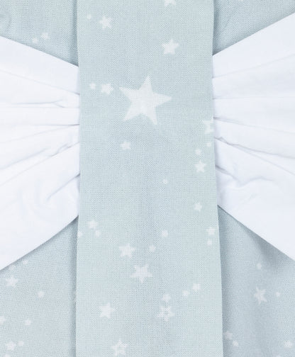STAR PRINT TOP WITH BOW AT CENTRE FRONT AND SOLID SHORTS