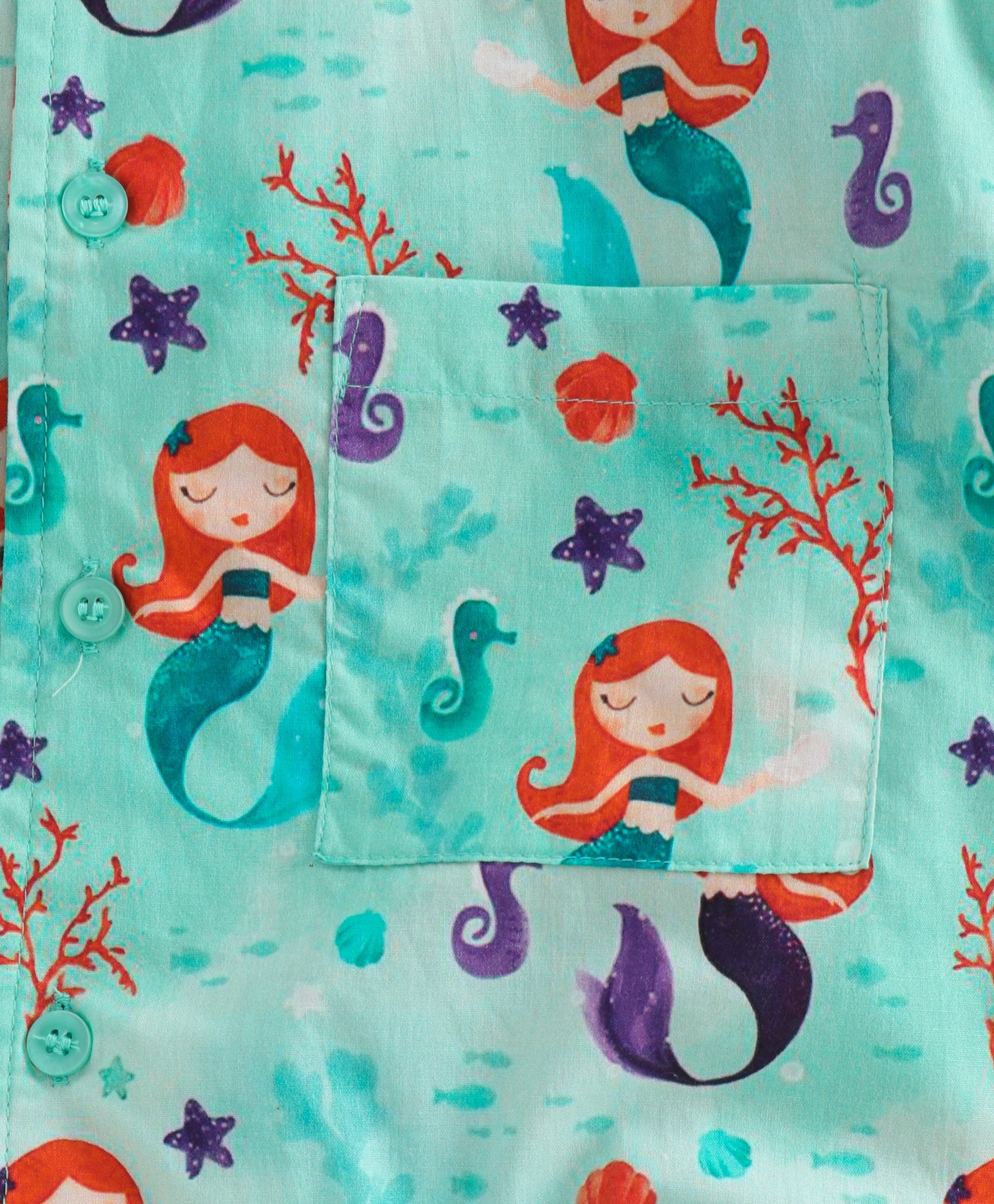 Mermaid and seahorse print nightsuit
