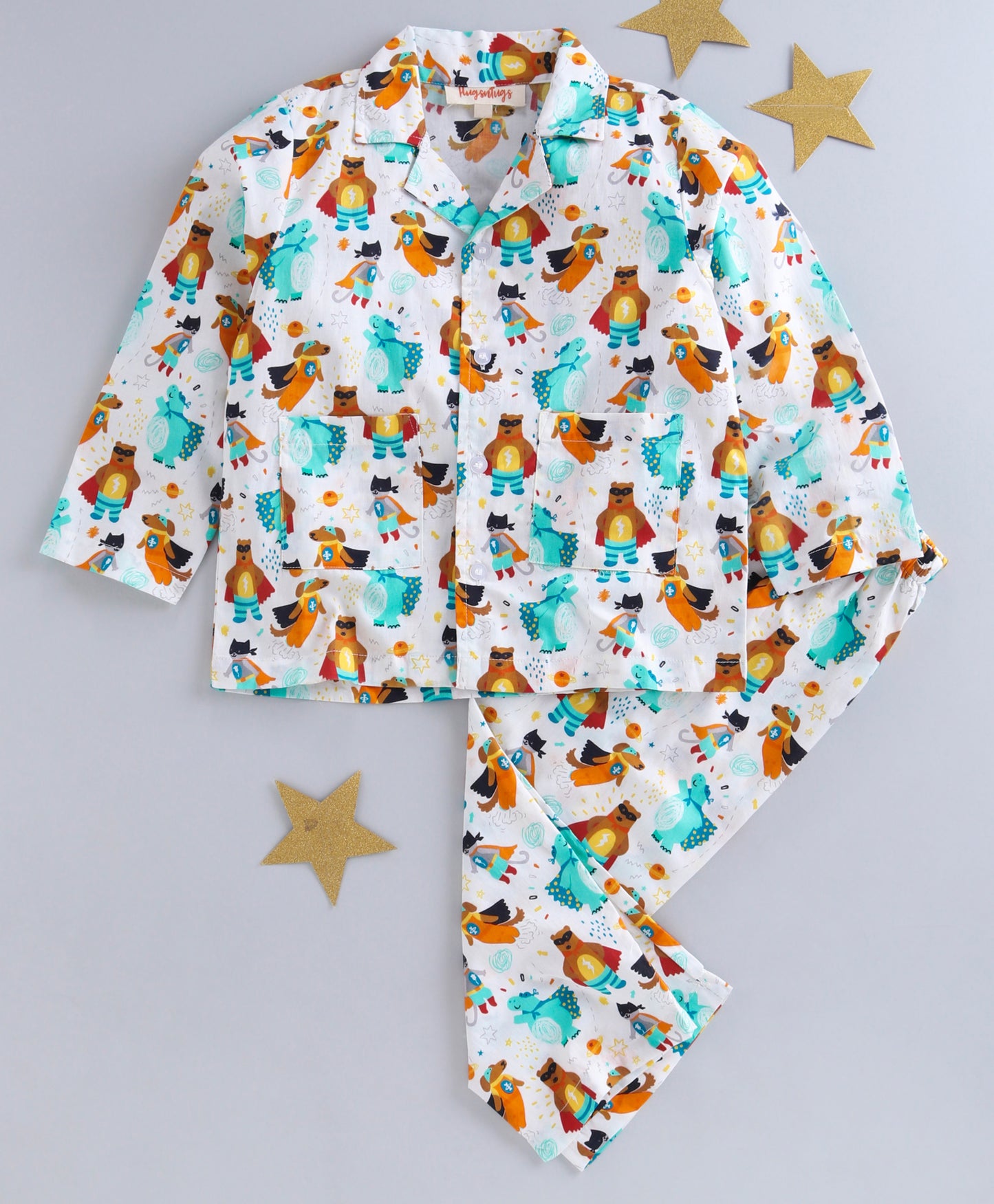BEAR WITH MASK PRINT NIGHTSUIT