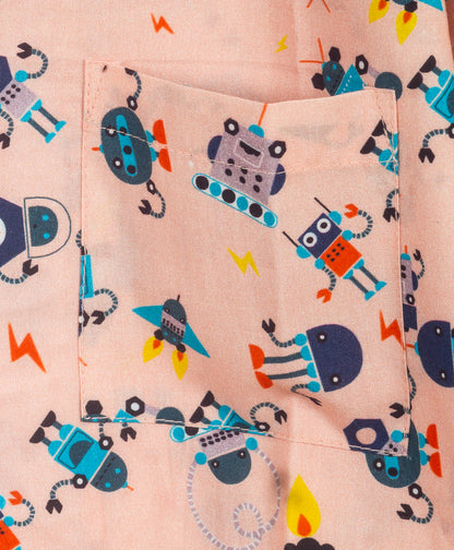 pink robot print nightsuit