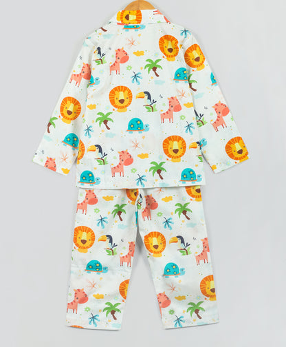 lion and toucan print  nightsuit