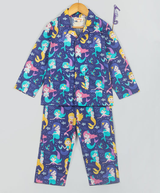 Mermaid and anchor print nightsuit