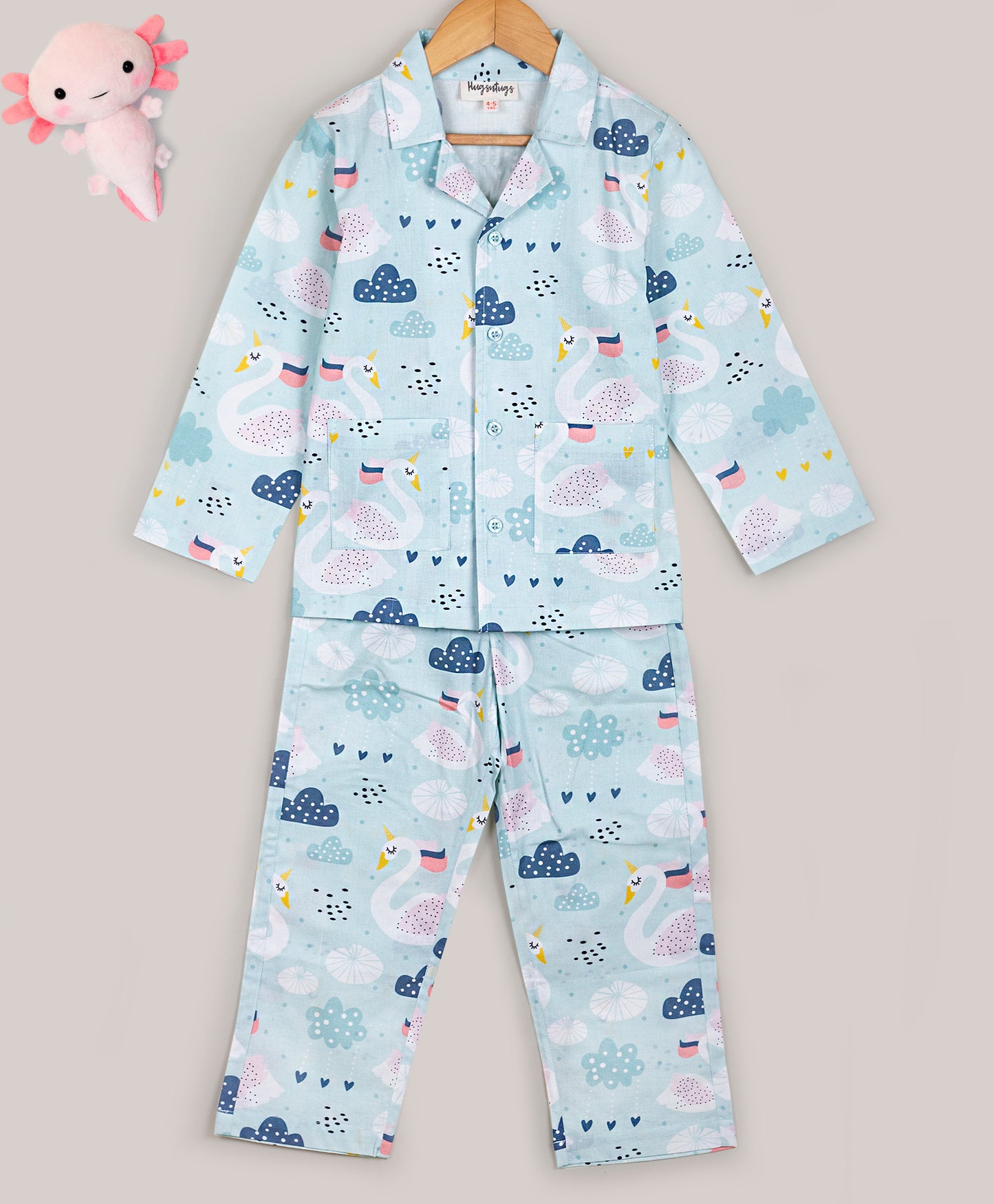 BLUE SWAN AND CLOUD PRINT NIGHTSUIT