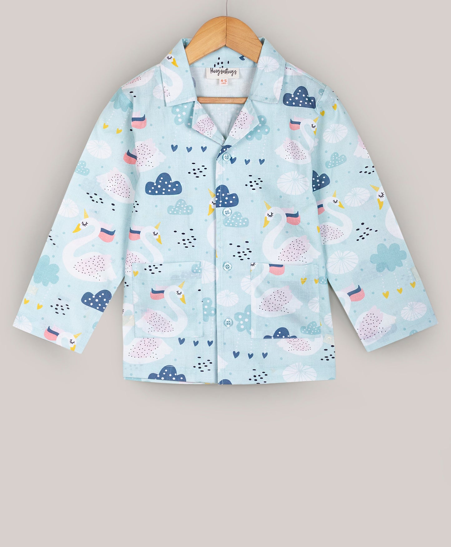 BLUE SWAN AND CLOUD PRINT NIGHTSUIT