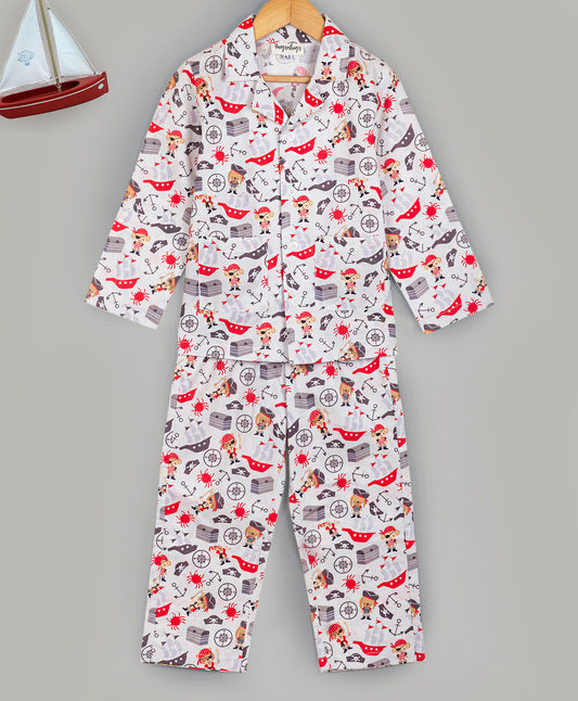 PIRATE AND SHIP PRINT NIGHTSUIT