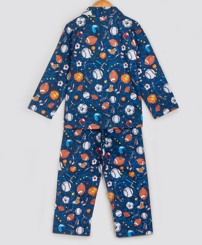 FOOTBALL PRINT NAVY NIGHTSUIT