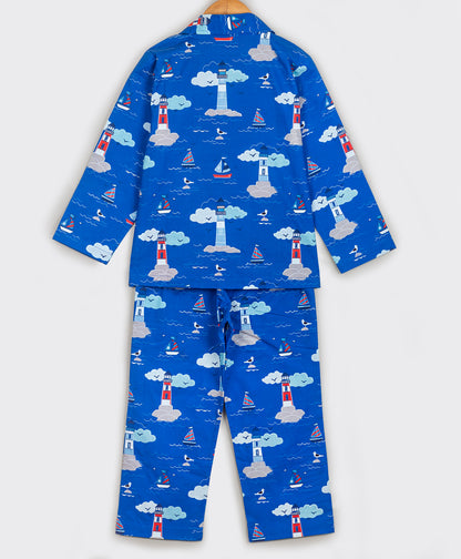 LIGHTHOUSE AND SHIP PRINT NIGHTSUIT