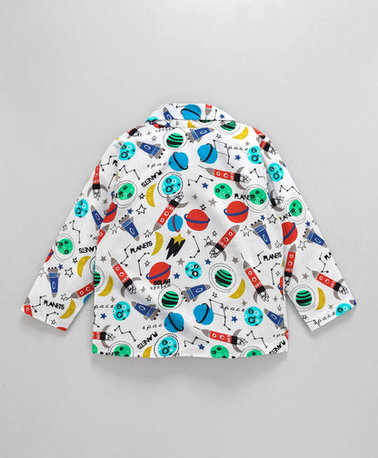 ROCKET AND SPACE PRINT NIGHTSUIT