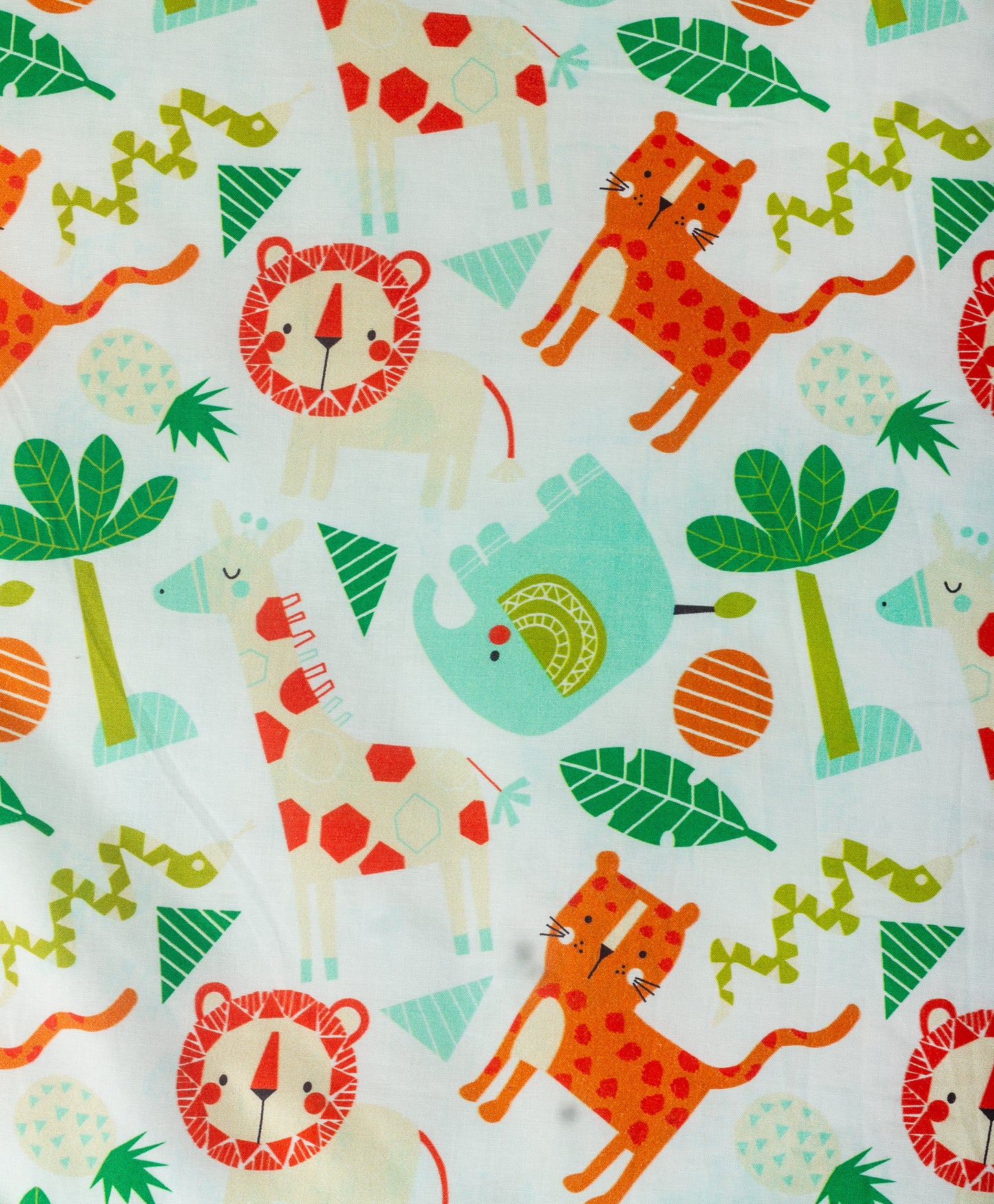 jungle print AC quilt with confetti print lining print
