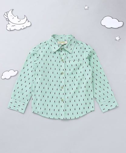 bee print full sleeves shirt