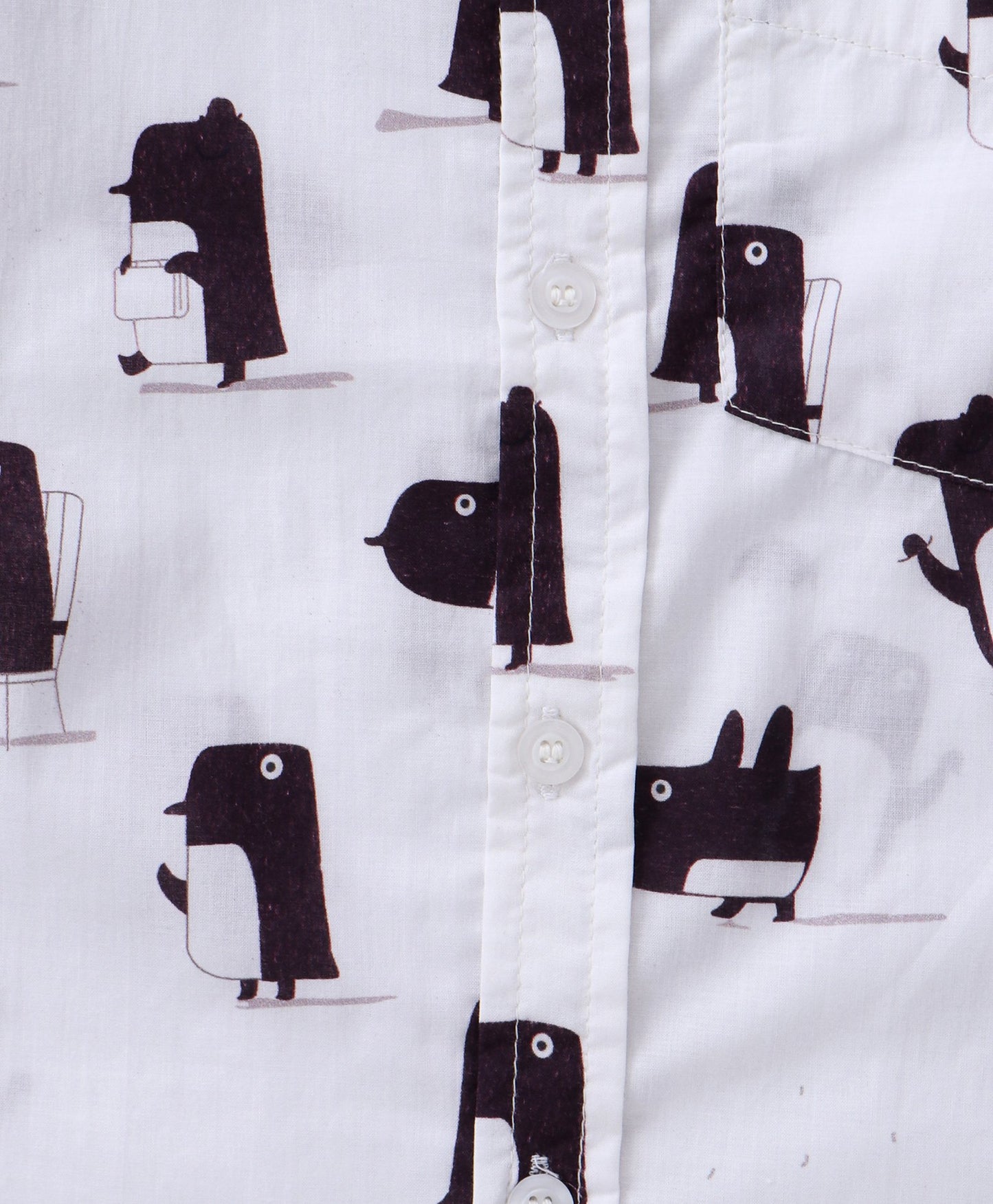 penguin print full sleeves shirt