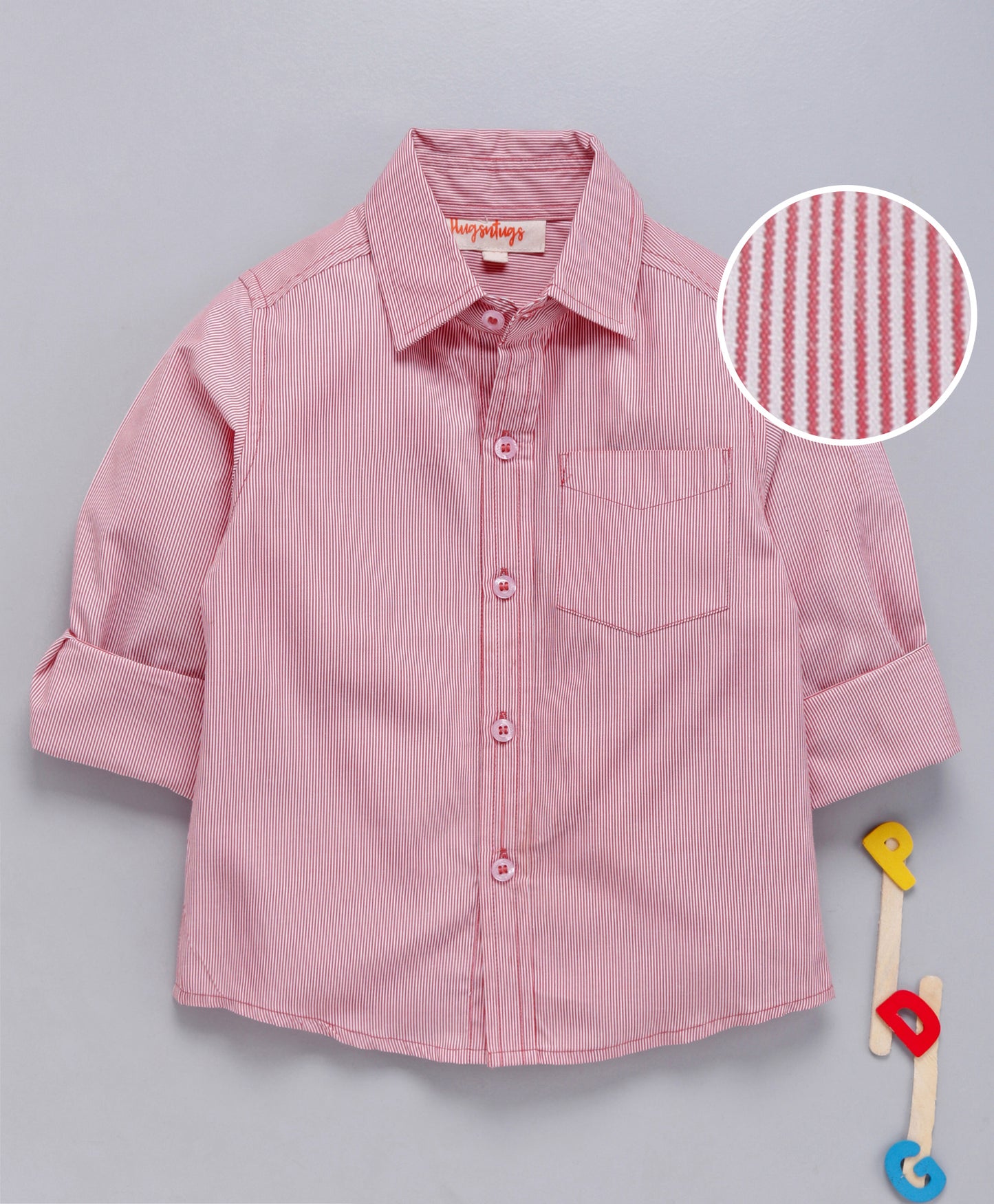 pink stripe print shirt