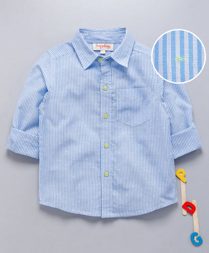 blue white stripe shirt