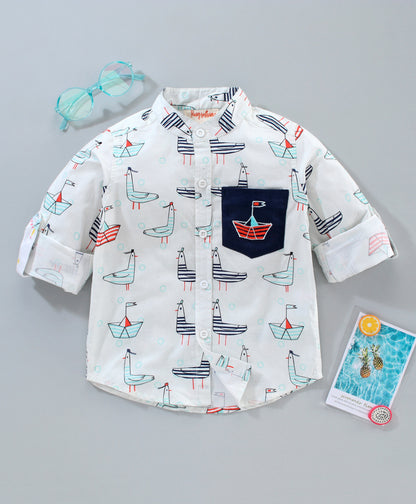 crane print shirt