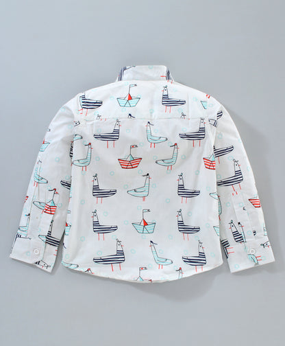 crane print shirt