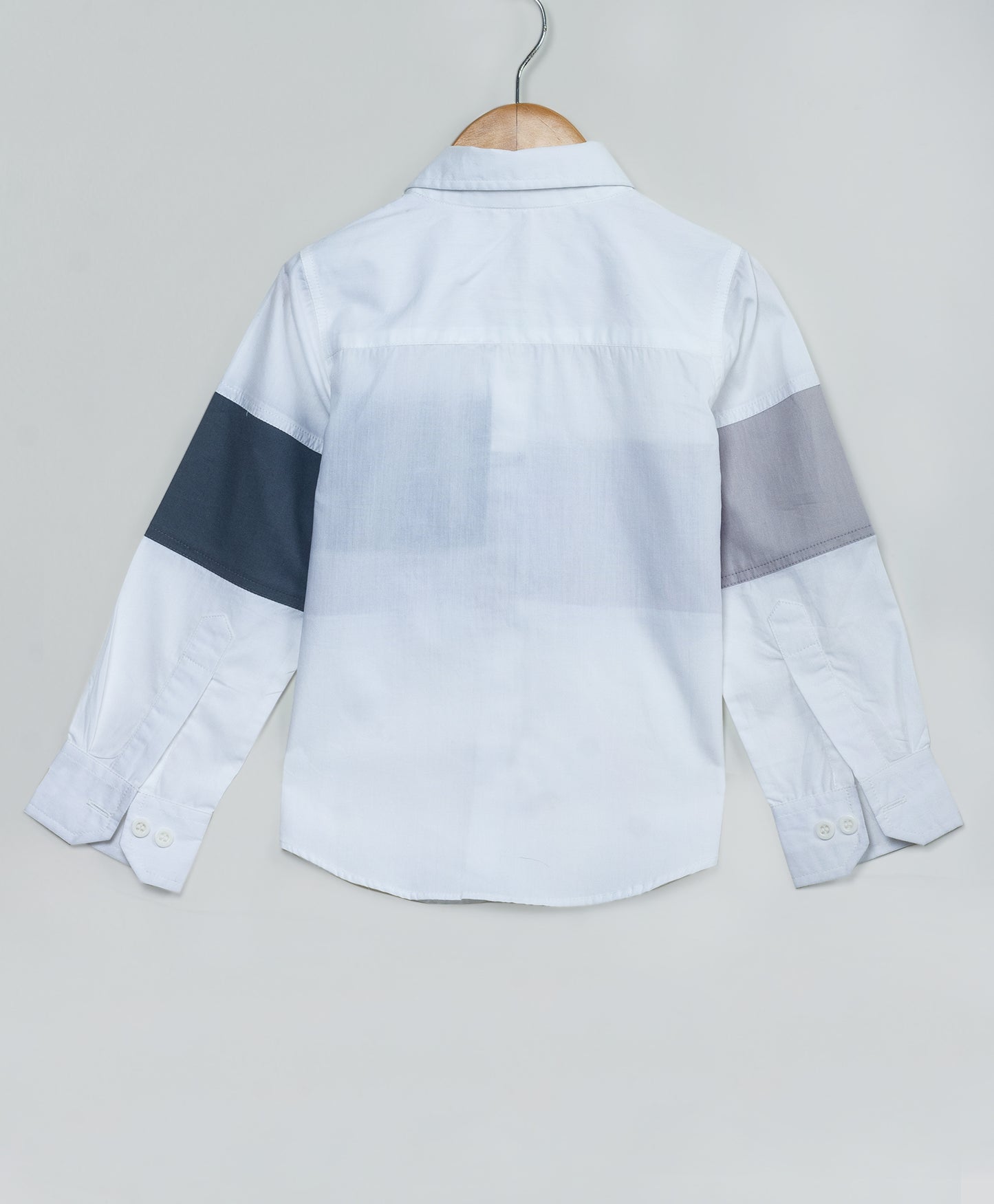 FULL SLEEVES SHIRT WITH ABSTRACT COLOR BLOCKING