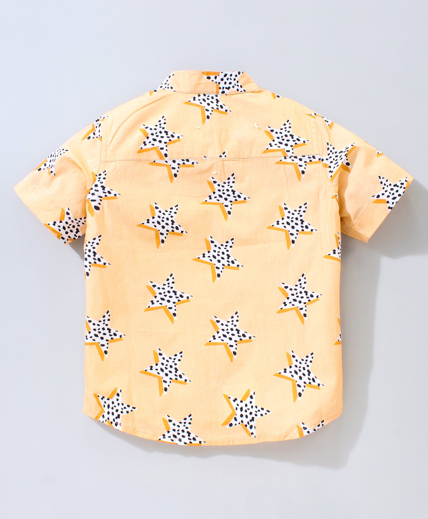 Half Sleeves Star Print Shirt - Peach